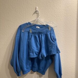 Princess Polly Blue Sweatshirt and Shorts Set